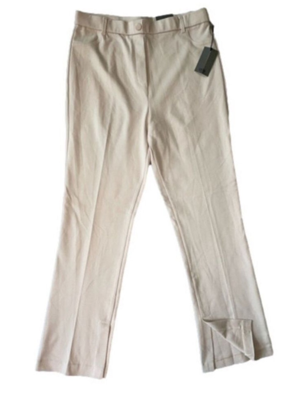 One by Chapter One Beige Slim Flare Pants Large | High-Waist NWT